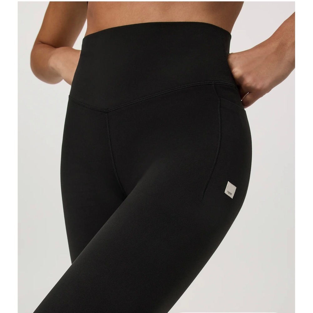 Vuori All the Form Leggings Small Black Cropped 24 Inseam High Rise Pockets